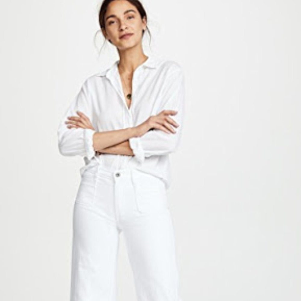 JAMES JEANS CAROLINE FLAT WHITE WIDE PATCH JEANS